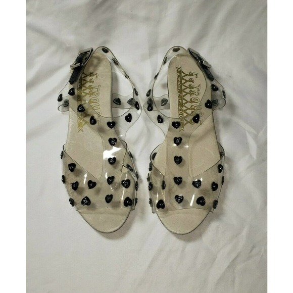 F-Troupe clear heart Jelly Plastic Sandals‎ size EU 36 US 5.5 Y2K - Picture 2 of 6